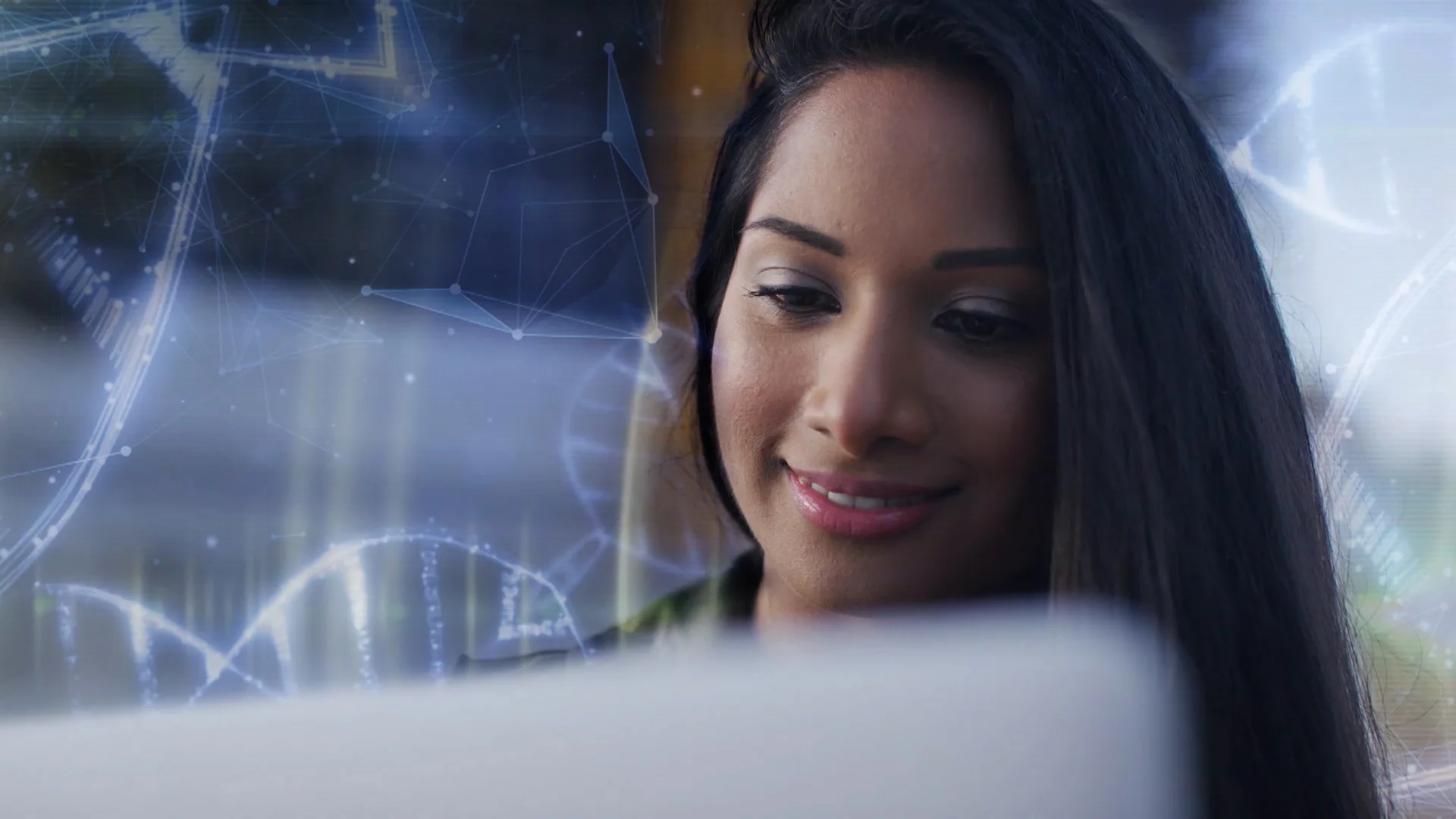 woman looking at laptop